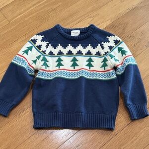 Hanna Andersson Navy Sweater with Tree Design